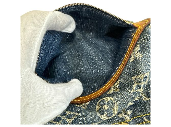 Louis Vuitton M95007 Pochette Plat Clutch Blu Monogramma - vista 8