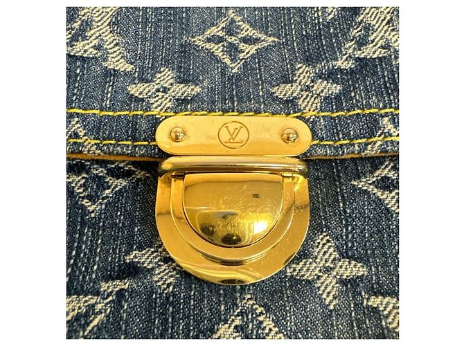 Louis Vuitton M95007 Pochette Plat Clutch Blu Monogramma - vista 9