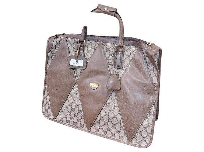Gucci Ledertasche mit GG-Muster Braun - Ansicht 12