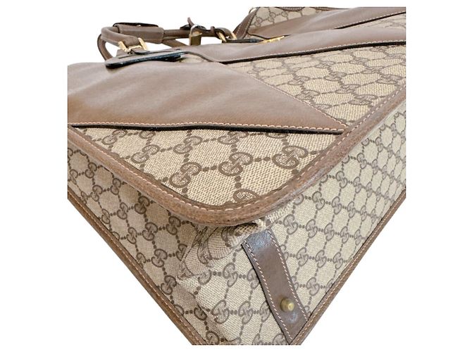 Gucci Ledertasche mit GG-Muster Braun - Ansicht 4