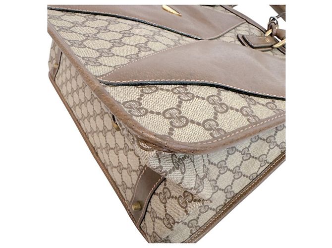 Gucci Ledertasche mit GG-Muster Braun - Ansicht 5