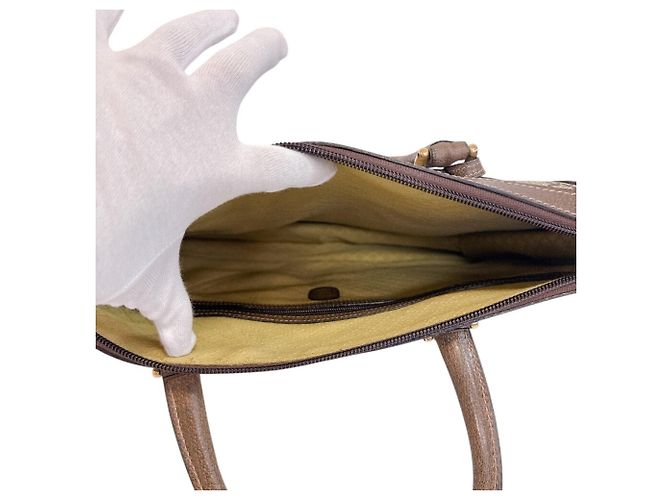 Gucci Ledertasche mit GG-Muster Braun - Ansicht 7