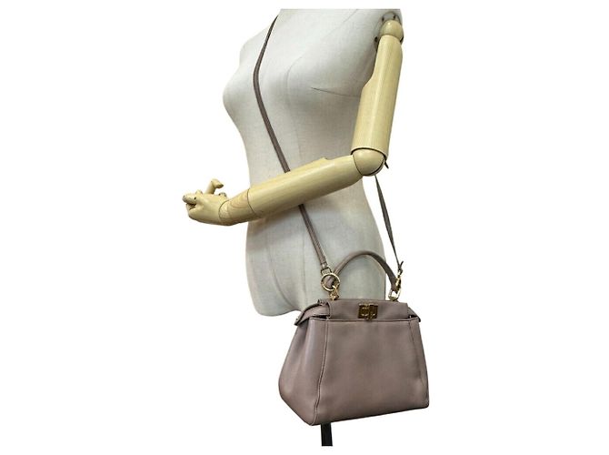 Borsa a spalla 2 vie Fendi Mini Peekaboo Marrone - vista 12