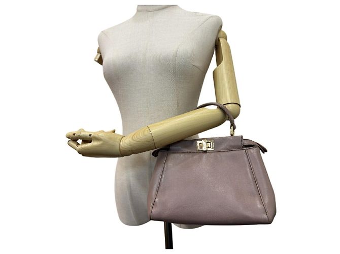 Borsa a spalla 2 vie Fendi Mini Peekaboo Marrone - vista 13