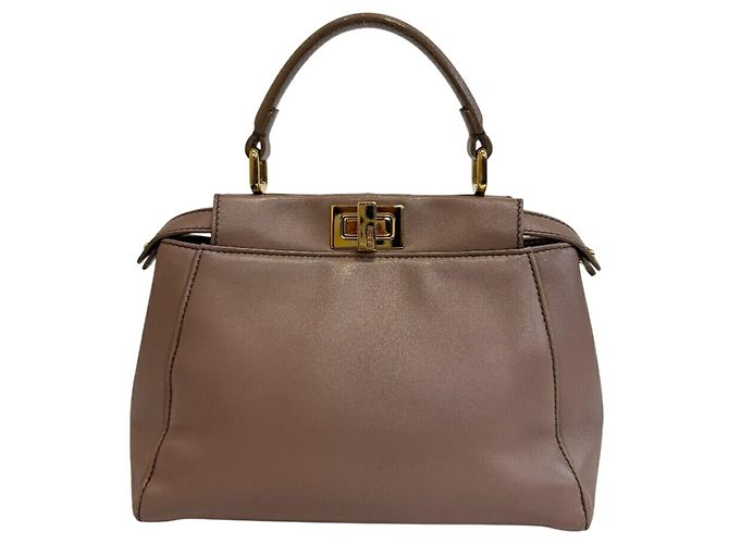Borsa a spalla 2 vie Fendi Mini Peekaboo Marrone - vista 2