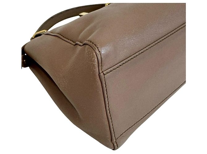 Borsa a spalla 2 vie Fendi Mini Peekaboo Marrone - vista 3