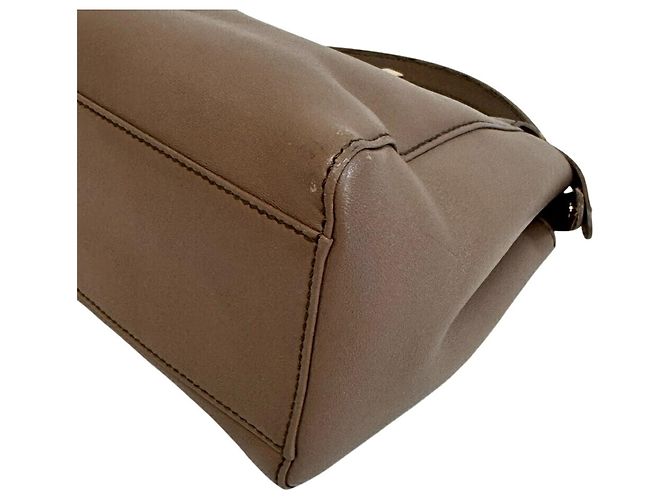 Borsa a spalla 2 vie Fendi Mini Peekaboo Marrone - vista 4