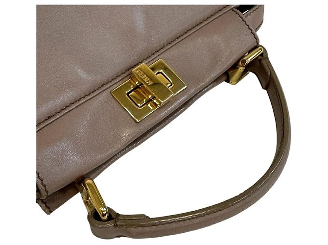 Borsa a spalla 2 vie Fendi Mini Peekaboo Marrone - vista 5