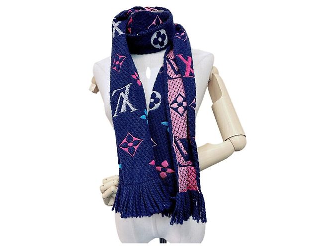 Louis Vuitton Echarpe Mania Rainbow Monogram Scarf Marineblau Monogramm - Ansicht 11