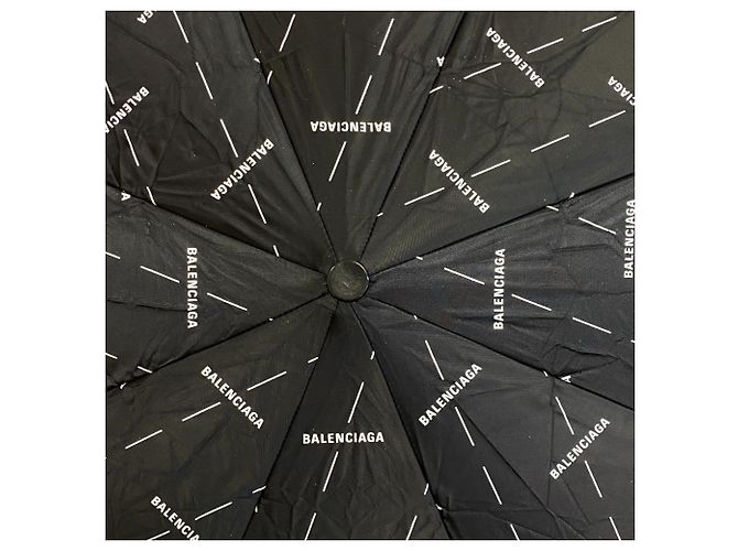 Ombrello pieghevole Balenciaga Nero Bianco - vista 5