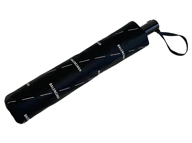 Ombrello pieghevole Balenciaga Nero Bianco - vista 6