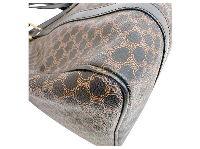 Céline Celine Macadam Leder Boston Bag Braun - Ansicht 4