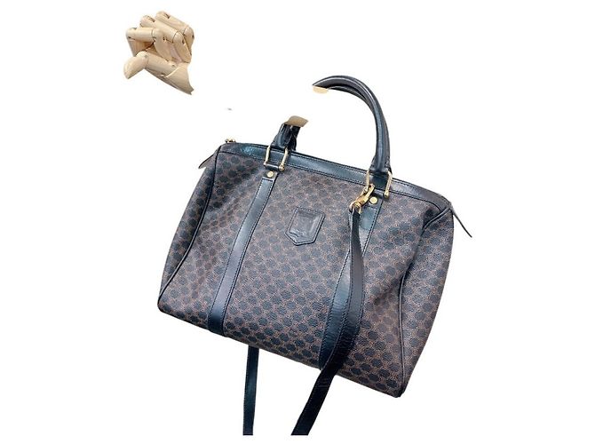 Céline Celine Macadam Leder Boston Bag Braun - Ansicht 8