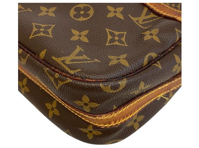 Borsa a tracolla Louis Vuitton in pelle marrone - vista 4