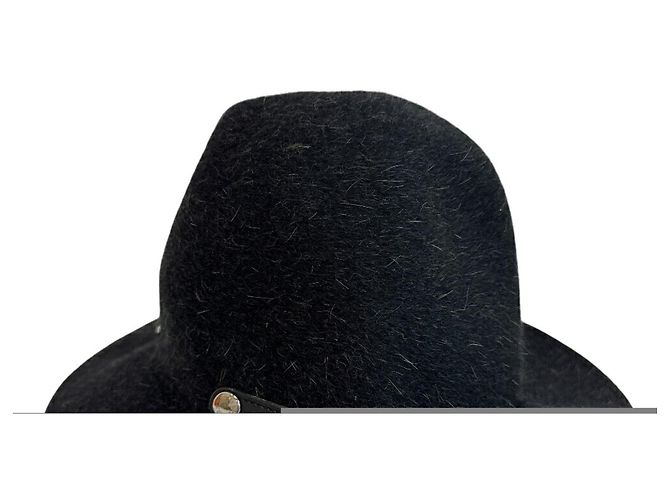 Cappello Hermès Nero in Feltro e Pelle - vista 2