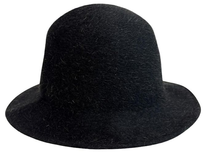 Cappello Hermès Nero in Feltro e Pelle - vista 3