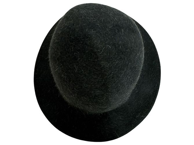 Cappello Hermès Nero in Feltro e Pelle - vista 4