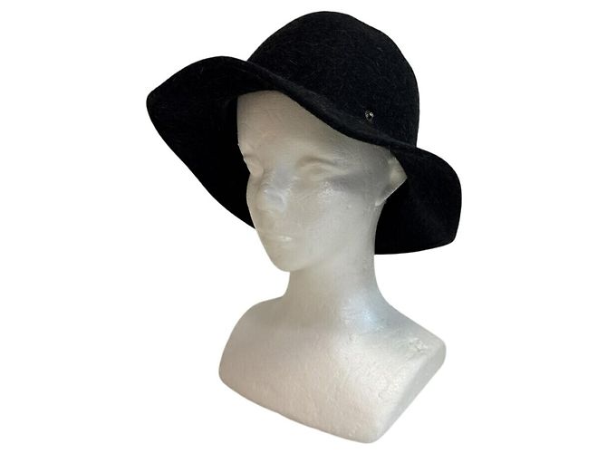 Cappello Hermès Nero in Feltro e Pelle - vista 7