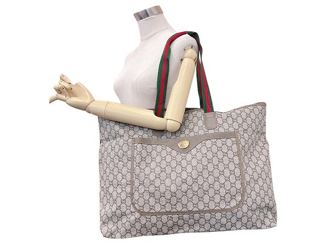 Gucci GG Plus Sherry Line PVC Tote Bag Beige - Ansicht 10