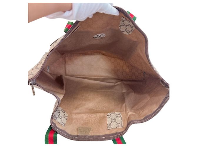 Gucci GG Plus Sherry Line PVC Tote Bag Beige - Ansicht 6