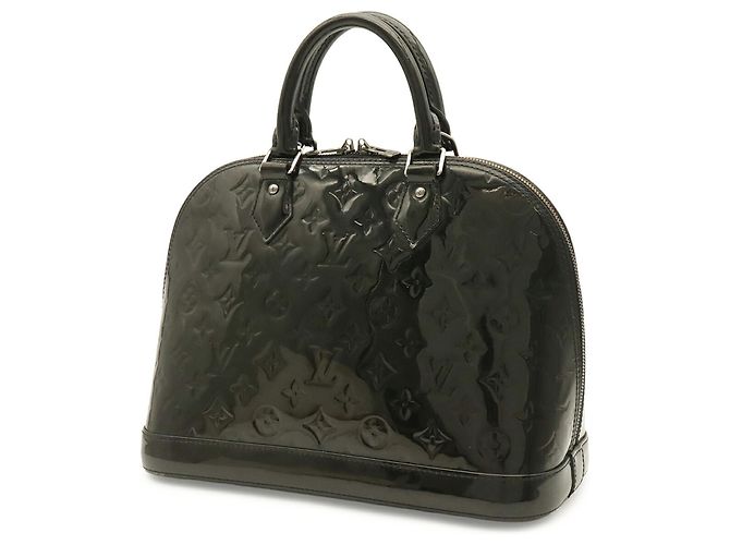 Borsa Louis Vuitton Alma PM Monogram Vernis Nero - vista 3