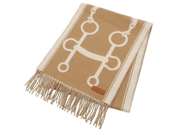 Hermès Sciarpa Stole Hermes Mole Bianco Beige - vista 2