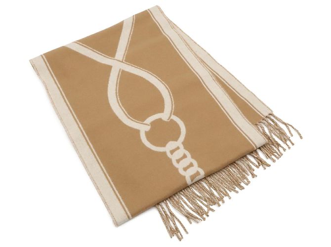 Hermès Sciarpa Stole Hermes Mole Bianco Beige - vista 3