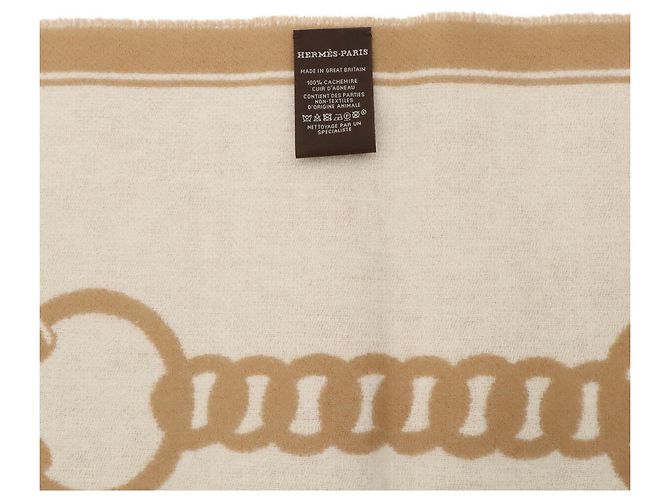 Hermès Sciarpa Stole Hermes Mole Bianco Beige - vista 7