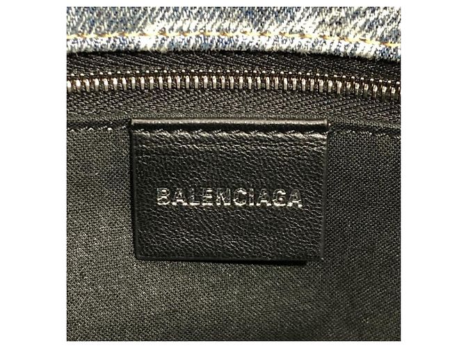 Borsa a mano Balenciaga BB Monogram Signature Small Shopper Blu - vista 9