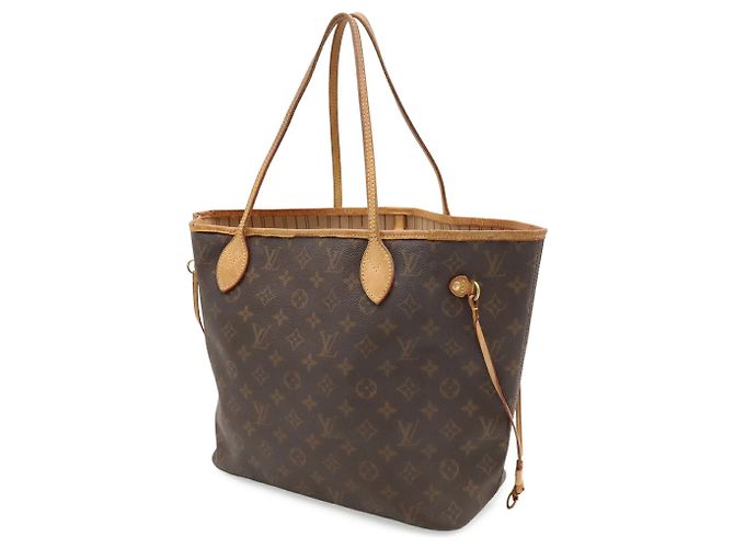 Borsa Tote Louis Vuitton Monogram Neverfull MM Marrone - vista 3