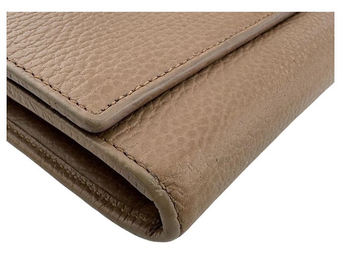 Cartera larga Gucci GG Marmont de piel beige - vista 3