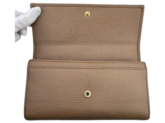 Cartera larga Gucci GG Marmont de piel beige - vista 5