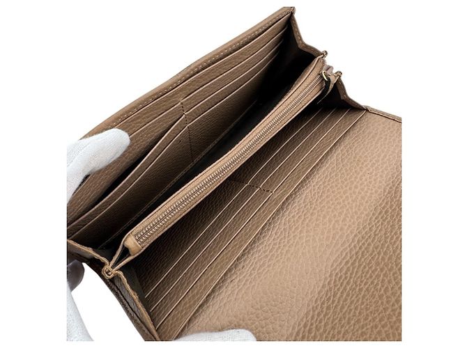 Cartera larga Gucci GG Marmont de piel beige - vista 7