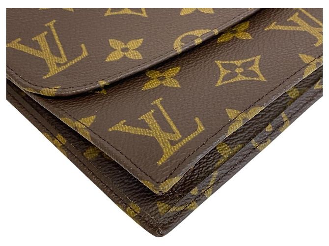 Borsa a pochette Louis Vuitton Monogram in pelle Marrone - vista 3