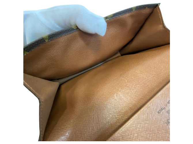 Borsa a pochette Louis Vuitton Monogram in pelle Marrone - vista 8