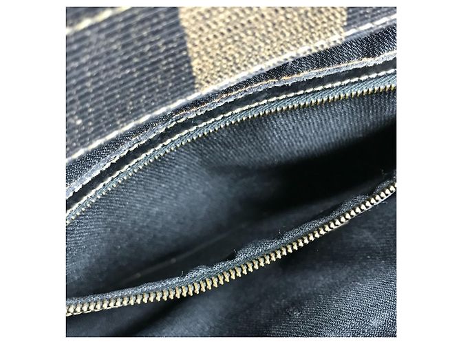 FENDI Vintage Pequin Logo Stripe Tote Bag Khaki - Ansicht 14