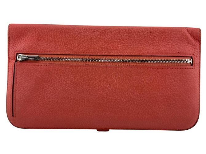 Hermès Cartera larga Hermes Dogon de piel Togo rosa - vista 2