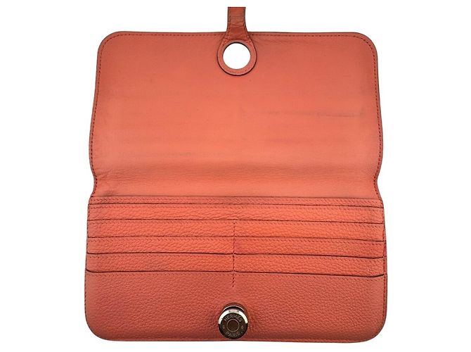 Hermès Cartera larga Hermes Dogon de piel Togo rosa - vista 5
