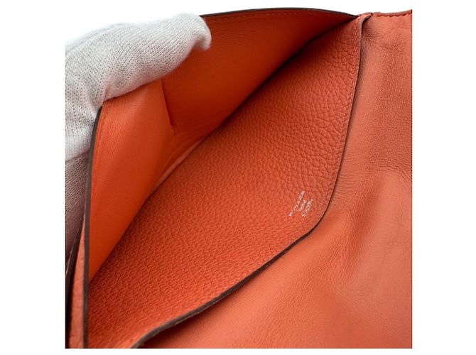 Hermès Cartera larga Hermes Dogon de piel Togo rosa - vista 6