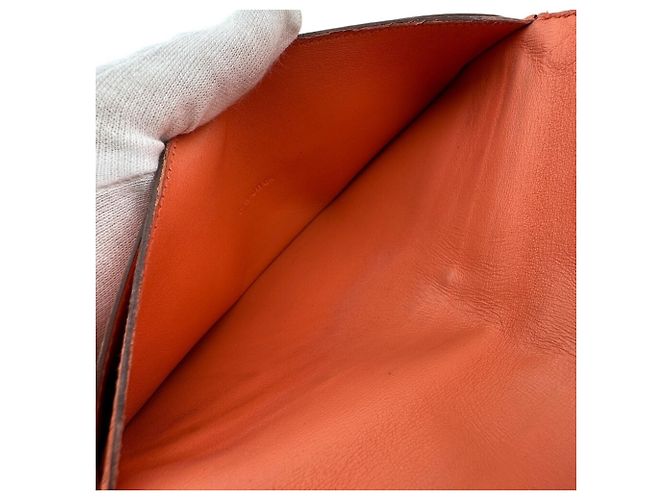Hermès Cartera larga Hermes Dogon de piel Togo rosa - vista 7