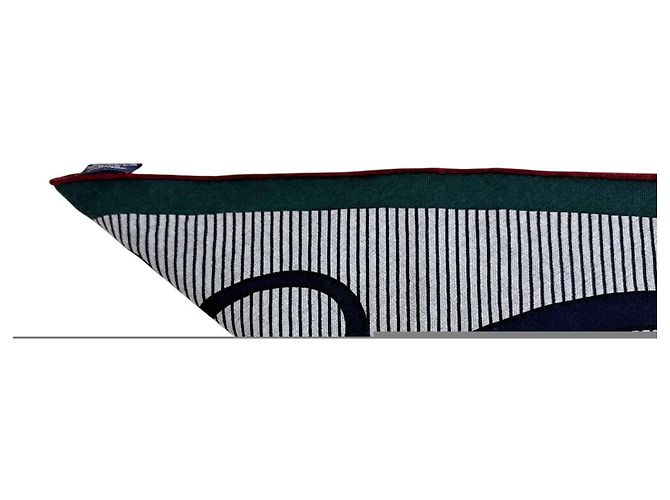 Hermès Triangle Geant Seidentuch Rot Grün Marineblau - Ansicht 5