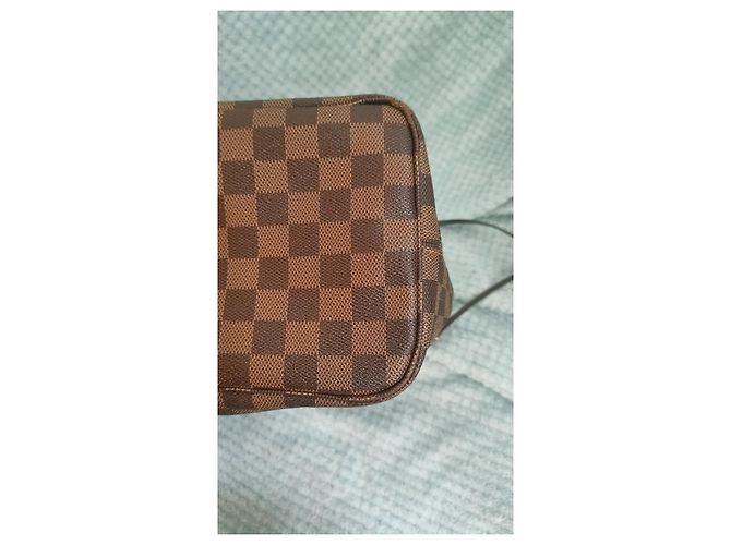 Borsa Tote Louis Vuitton Neverfull MM Damier Ebene Canvas Marrone Monogramma - vista 14