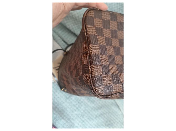 Borsa Tote Louis Vuitton Neverfull MM Damier Ebene Canvas Marrone Monogramma - vista 15