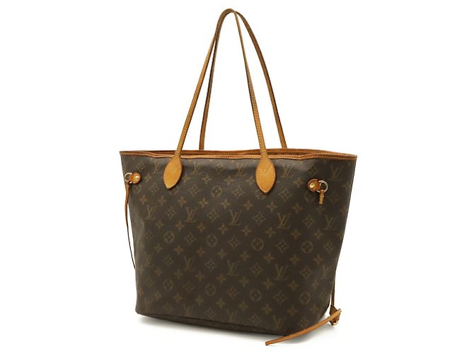 Borsa Tote Louis Vuitton Monogram Neverfull MM Marrone - vista 3