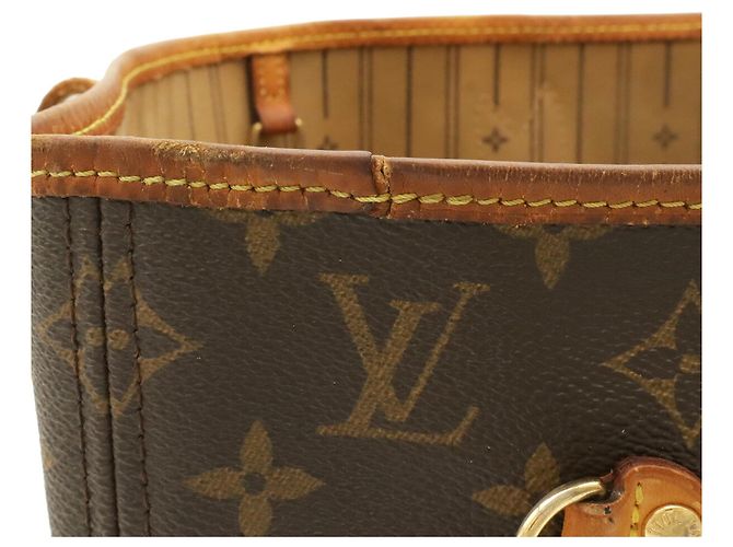 Borsa Tote Louis Vuitton Monogram Neverfull MM Marrone - vista 5