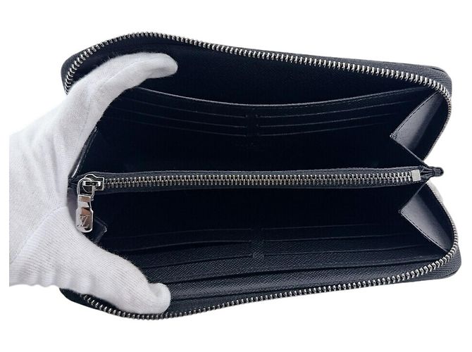 Cartera larga bi-fold Louis Vuitton Monogram Eclipse Castaño Negro - vista 7