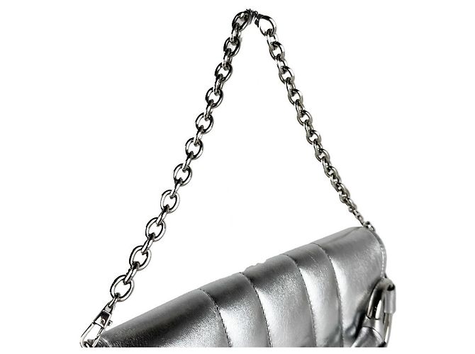 Borsa a tracolla Gucci in pelle argento - vista 11