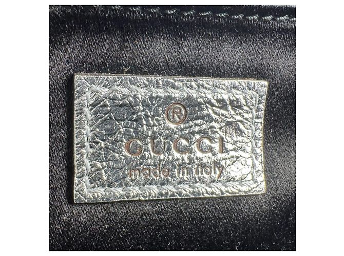 Borsa a tracolla Gucci in pelle argento - vista 12