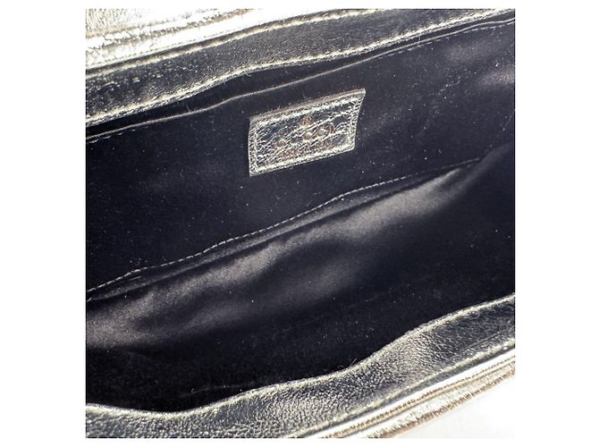 Borsa a tracolla Gucci in pelle argento - vista 5