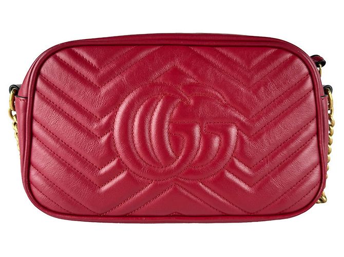 Borsa a tracolla Gucci GG Marmont Rosso - vista 3